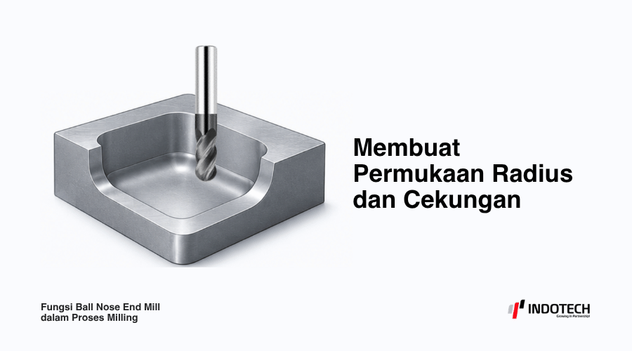 Fungsi Ball Nose End Mill - Membuat Permukaan Radius dan Cekungan
